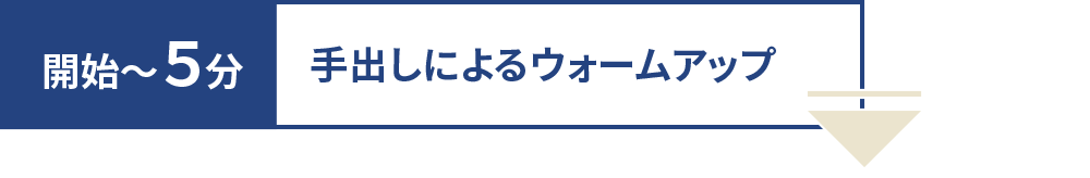 開始~5分 手出しによるウォームアップ